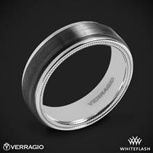14k White Gold Verragio VWFX-7501 Black Titanium Men's Wedding Ring | Whiteflash