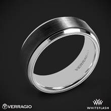 14k White Gold Verragio VWFX-8502 Black Titanium Men's Wedding Ring | Whiteflash