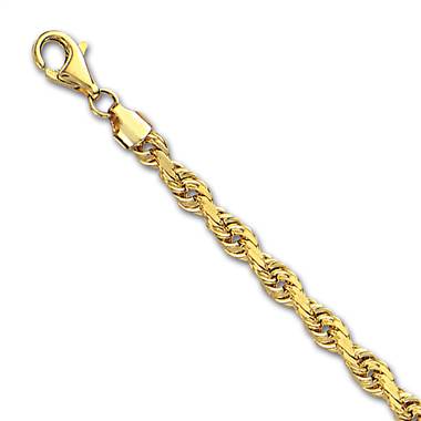 14K Yellow Gold 4.0mm Solid Rope Chain