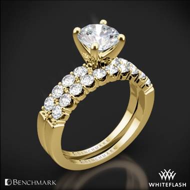 14k Yellow Gold Benchmark CSP4 Crescent Diamond Wedding Set