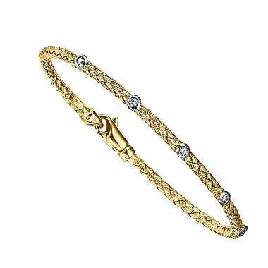 14K Yellow Gold Bracelet With Diamonds