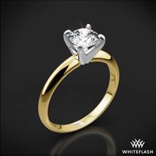 14k Yellow Gold Classic 4 Prong Solitaire Engagement Ring with White Gold Head | Whiteflash