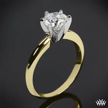 14k Yellow Gold Classic 6 Prong Solitaire Engagement Ring with White Gold Head | Whiteflash