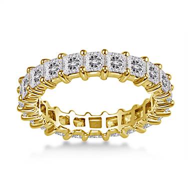 14K Yellow Gold Common Prong Princess Diamond Eternity Ring (3.18 - 3.86 cttw.)