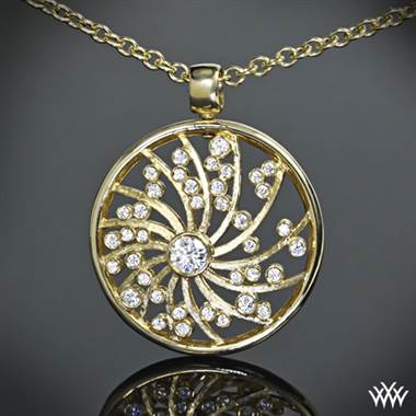 14k Yellow Gold "Dreams of Africa ®" Diamond and Sapphire Pendant