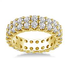14K Yellow Gold Dual Row Diamond Eternity Ring (2.88 - 3.44 cttw.) | B2C Jewels