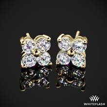 14k Yellow Gold Four Stone Clover Diamond Earrings 2.8ctw | Whiteflash