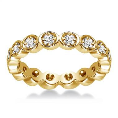 14K Yellow Gold Pave Set Diamond Eternity Ring (0.32 - 0.38 cttw.)