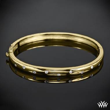 14K Yellow Gold "Scattered Diamond" Bangle