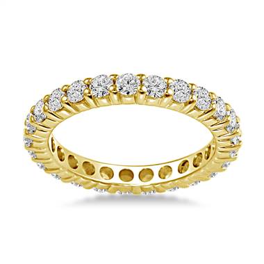 14K Yellow Gold Shared Prong Diamond Eternity Ring (1.15 - 1.35 cttw.)