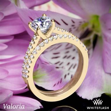 14k Yellow Gold Valoria Cathedral Diamond Wedding Set