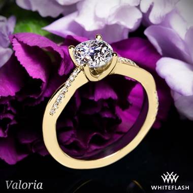 14k Yellow Gold Valoria Flora Twist Diamond Engagement Ring