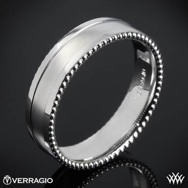 14k Yellow Gold Verragio 6N13 Beaded Spin Satin Wedding Ring