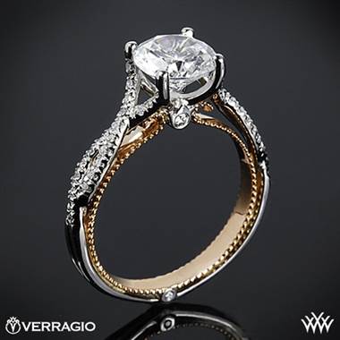 14k Yellow Gold Verragio ENG-0421R-2T Twisted Two-Tone Diamond Engagement Ring with Rose Gold Inlay