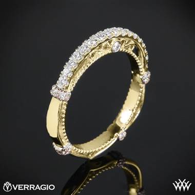 14k Yellow Gold Verragio Parisian CL-DL-124W Diamond Wedding Ring with Rose Gold Wraps