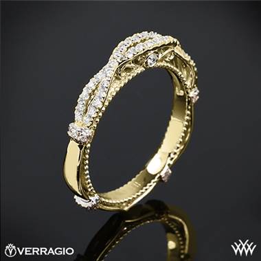 14k Yellow Gold Verragio Parisian DL-106W Diamond Wedding Ring with Rose Gold Wraps