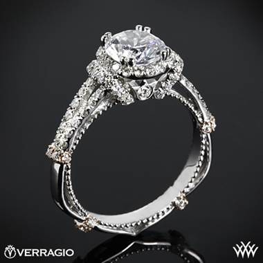 14k Yellow Gold Verragio Parisian DL-117R Halo Diamond Engagement Ring