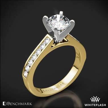 14k Yellow Gold with White Gold Head Benchmark HCC2 Channel-Set Diamond Engagement Ring