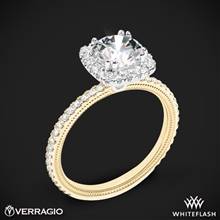 14k Yellow Gold with White Gold Head Verragio Tradition TR120HCU Diamond Cushion Halo Engagement Ring | Whiteflash