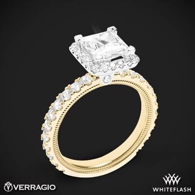 14k Yellow Gold with White Gold Head Verragio Tradition TR210HP Diamond Princess Halo Engagement Ring