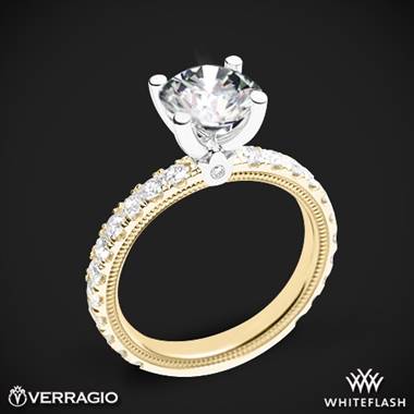 14k Yellow Gold with White Gold Head Verragio Tradition TR210R4 Diamond 4 Prong Engagement Ring