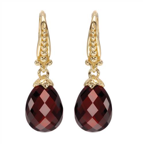 14kt Yellow Gold Garnet Drop Earrings with a total weight 14.50ct UNEG10886Y4JGN-IGCD