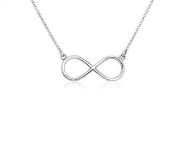 16" Infinity Necklace In Platinum (1 mm)