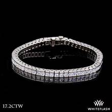 17.2ctw Platinum Princess Diamond Tennis Bracelet | Whiteflash