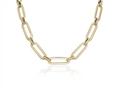 18" Oversized Links Necklace In 14k Italian Yellow Gold (10.2 mm)
