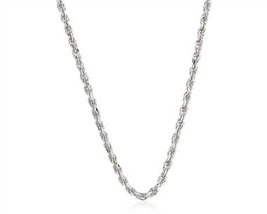 18" Rope Chain In 14k White Gold (1.15 mm)
