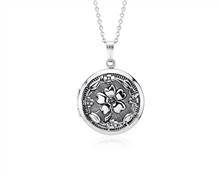 18" Round Floral Locket In Sterling Silver | Blue Nile