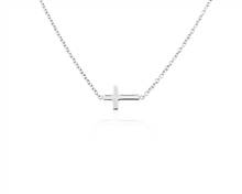 18" Sideways Cross Necklace In 14k White Gold (1.2 mm) | Blue Nile