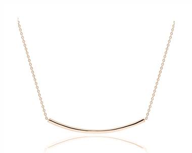 18" Smile Bar Necklace In 14k Rose Gold