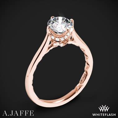 18k Rose Gold A. Jaffe ME1846Q Art Deco Solitaire Engagement Ring
