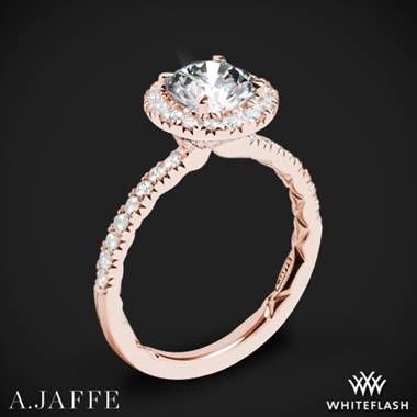 18k Rose Gold A. Jaffe ME2167Q Classics Halo Diamond Engagement Ring
