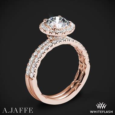 18k Rose Gold A. Jaffe ME2167Q Classics Halo Diamond Wedding Set