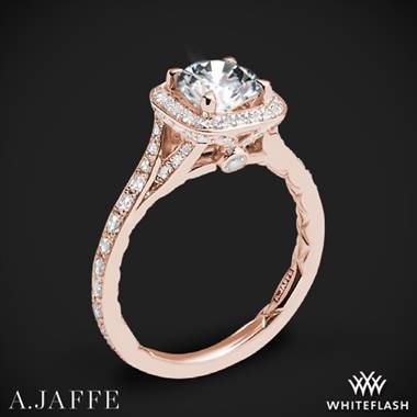 18k Rose Gold A. Jaffe ME2256Q Halo Diamond Engagement Ring