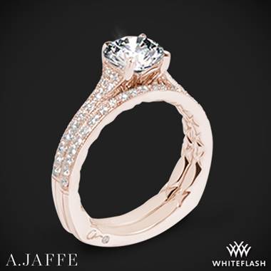 18k Rose Gold A. Jaffe MES738Q Art Deco Diamond Wedding Set