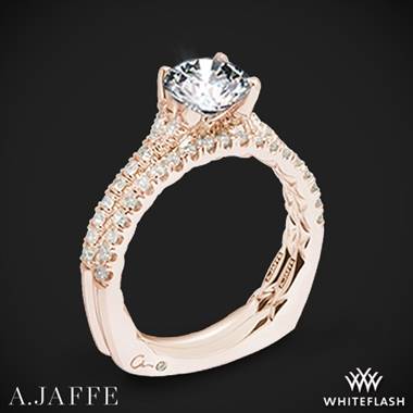 18k Rose Gold A. Jaffe MES742QB Classics Diamond Wedding Set