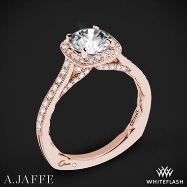 18k Rose Gold A. Jaffe MES754Q Seasons of Love Halo Diamond Engagement Ring