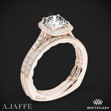 18k Rose Gold A. Jaffe MES754Q Seasons of Love Halo Diamond Wedding Set