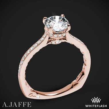 18k Rose Gold A. Jaffe MES771Q Art Deco Diamond Engagement Ring