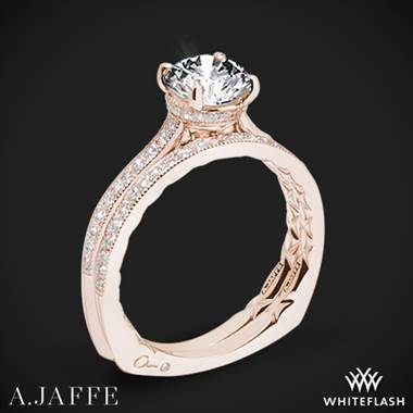 18k Rose Gold A. Jaffe MES771Q Art Deco Diamond Wedding Set