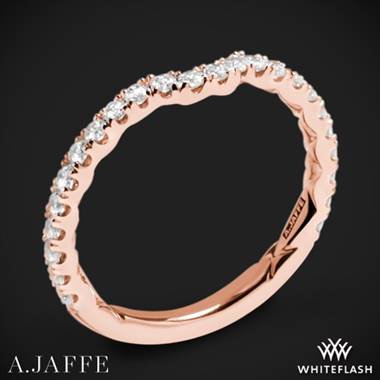 18k Rose Gold A. Jaffe MR1851Q Art Deco Diamond Wedding Ring
