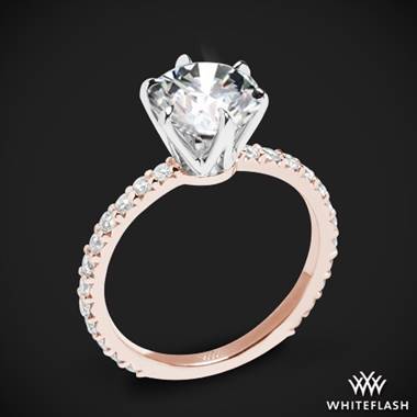 18k Rose Gold Cadence Diamond Engagement Ring with White Gold Head