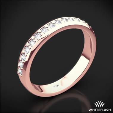18k Rose Gold Cathedral Pave Diamond Wedding Ring