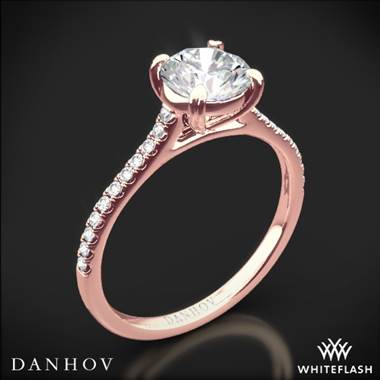 18k Rose Gold Danhov CL138 Classico Single Shank Diamond Engagement Ring