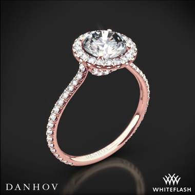 18k Rose Gold Danhov LE112 Per Lei Halo Diamond Engagement Ring