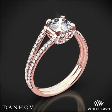 18k Rose Gold Danhov LE116 Per Lei Diamond Engagement Ring