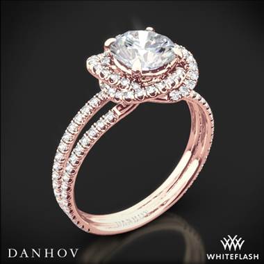 18k Rose Gold Danhov SE100 Solo Filo Double Shank Diamond Engagement Ring